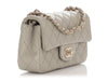 Chanel Mini Gray Quilted Lambskin Rectangular Classic Flap