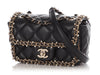 Chanel Mini Black Quilted Lambskin Pearl Edge Rectangular Flap