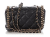 Chanel Mini Black Quilted Lambskin Pearl Edge Rectangular Flap