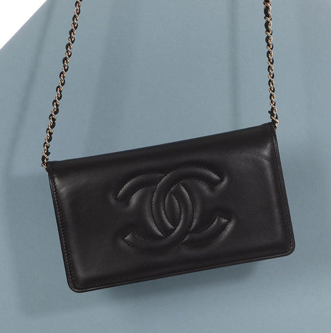 Chanel Black Lambskin Wallet On Chain WOC