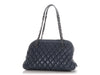 Chanel Teal Blue Quilted Lambskin Bowler Bag