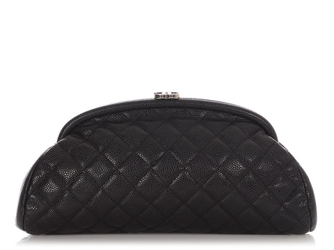 Chanel Black Quilted Caviar Timeless Clutch