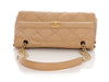 Chanel Vintage Beige Quilted Caviar Wild Stitch Flap