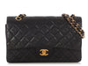 Chanel Vintage Medium Black Lambskin Classic Double Flap