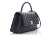 Chanel Medium Navy Caviar Coco Handle