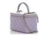 Chanel Small Lavender Quilted Lambskin Top Handle Vanity Case