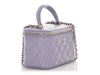 Chanel Small Lavender Quilted Lambskin Top Handle Vanity Case