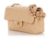 Chanel Small Beige Claire Quilted Caviar Classic Double Flap