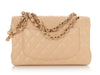 Chanel Small Beige Claire Quilted Caviar Classic Double Flap