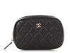 Chanel Small Black Lambskin Curvy Cosmetic Case