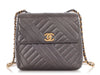 Chanel Vintage Mini Pewter Quilted Lambskin Flap