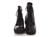 Chanel Black Lambskin Wedge Combat Boots