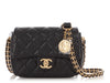 Chanel Mini Black Quilted Caviar Médallion Flap