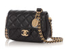 Chanel Mini Black Quilted Caviar Médallion Flap