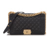 Chanel Old Medium Black Quilted Lambskin Boy Bag