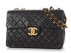 Chanel Vintage XL Jumbo Black Quilted Lambskin Classic Single Flap