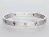 Cartier 18K White Gold Rainbow Multistone Love Bracelet