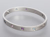 Cartier 18K White Gold Rainbow Multistone Love Bracelet