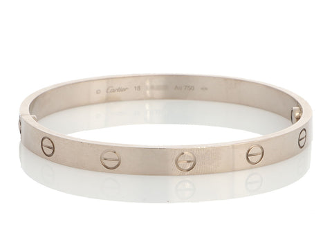 Cartier 18K White Gold Love Bracelet 18