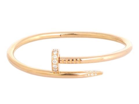 Cartier 18K Rose Gold Diamond Juste Un Clou Bracelet 16