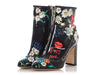 Dolce & Gabbana Black Floral Printed Ankle Boots