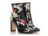 Dolce & Gabbana Black Floral Printed Ankle Boots