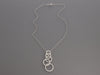 14K White Gold Diamond Rings Pendant Necklace