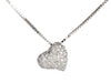 14K White Gold Diamond Heart Pendant Necklace