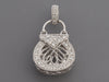 14K White Gold Diamond Bag Charm