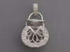 14K White Gold Diamond Bag Charm