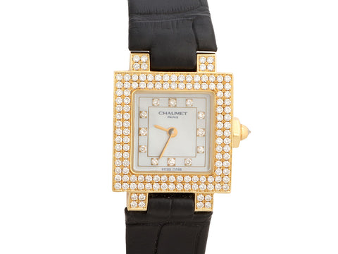 Chaumet 18K Yellow Gold Diamond Ladies Watch 20mm