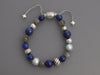 David Yurman Sterling Silver Lapis and Moonstone Spiritual Bead Bracelet