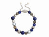 David Yurman Sterling Silver Lapis and Moonstone Spiritual Bead Bracelet