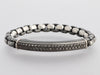 David Yurman Sterling Silver Double Row Black Diamond ID Bracelet