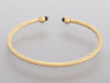 David Yurman Medium 18K Yellow Gold Onyx and Diamond Classic Cablespira Bracelet