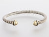 David Yurman Two-Tone Sapphire Classic Cable Bracelet