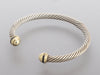 David Yurman Two-Tone Sapphire Classic Cable Bracelet