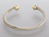 David Yurman Two-Tone Sapphire Classic Cable Bracelet