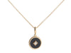 David Yurman 18K Yellow Gold, Navy Enamel, and Diamond Charm Pendant Necklace