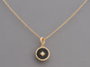 David Yurman 18K Yellow Gold, Navy Enamel, and Diamond Charm Pendant Necklace