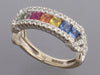 Effy 14K White Gold Multi Sapphire and Diamond Watercolor Band Ring