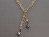 Sterling Silver Faceted Citrine and South Sea Pearl Lariat Necklace