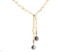 Sterling Silver Faceted Citrine and South Sea Pearl Lariat Necklace