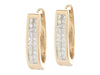 14K Yellow Gold 0.8-Carat Oval Diamond Huggie Pierced Earrings