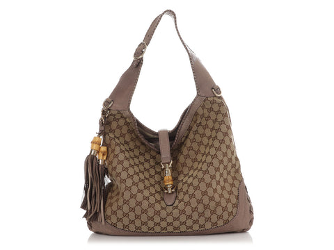 Gucci Large Monogram New Jackie Two Way Hobo