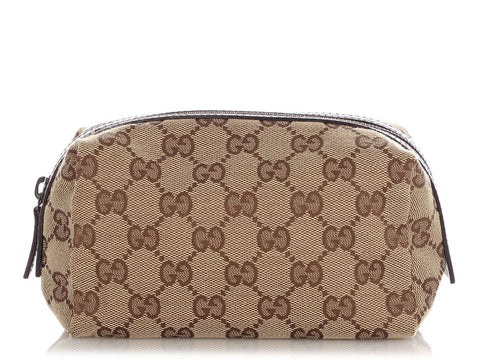 Gucci Brown GG Canvas Cosmetic Pouch