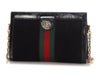 Gucci Medium Black Suede Ophidia Chain Shoulder Bag