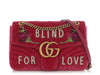 Gucci Medium Light Raspberry Velvet Matelassé Blind for Love Embroidered GG Marmont Shoulder Bag