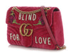 Gucci Medium Light Raspberry Velvet Matelassé Blind for Love Embroidered GG Marmont Shoulder Bag