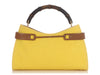 Gucci Yellow Canvas Bamboo Shoulder Bag